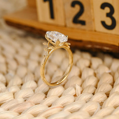 Marquise Cut Cluster Styled Lab Grown Diamond Engagement Ring