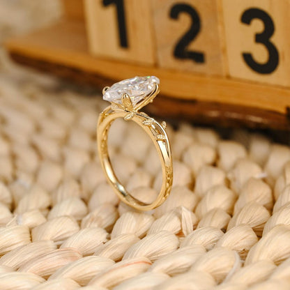 Marquise Cut Cluster Styled Lab Grown Diamond Engagement Ring