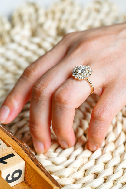 Marquise Cut Cluster Styled Lab Grown Diamond Engagement Ring