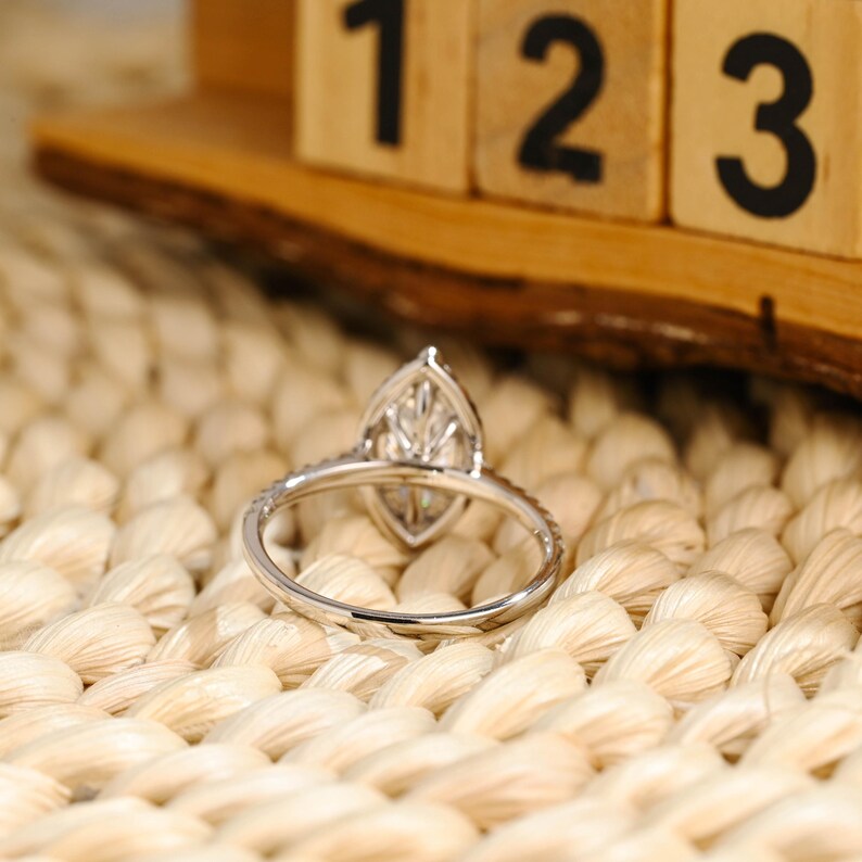 Marquise Cut Cluster Styled Lab Grown Diamond Engagement Ring