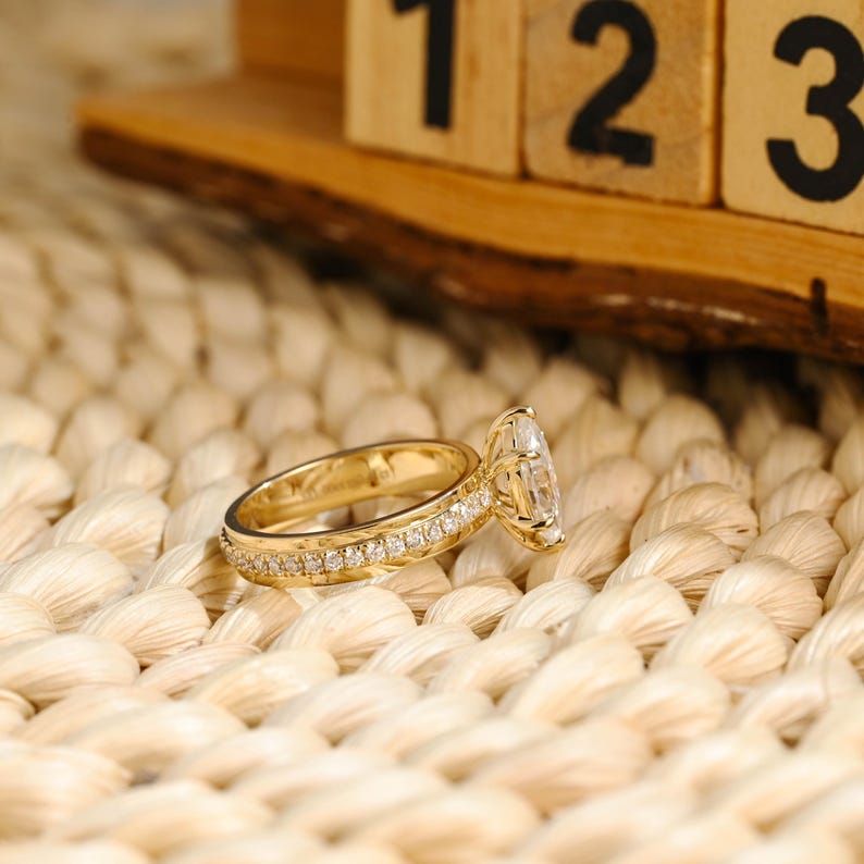 Marquise Cut Cluster Styled Lab Grown Diamond Engagement Ring