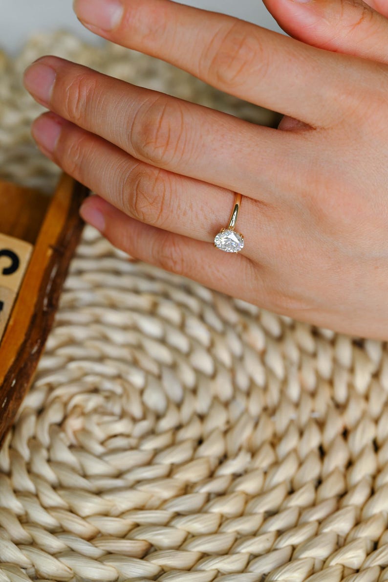 Marquise Cut Cluster Styled Lab Grown Diamond Engagement Ring