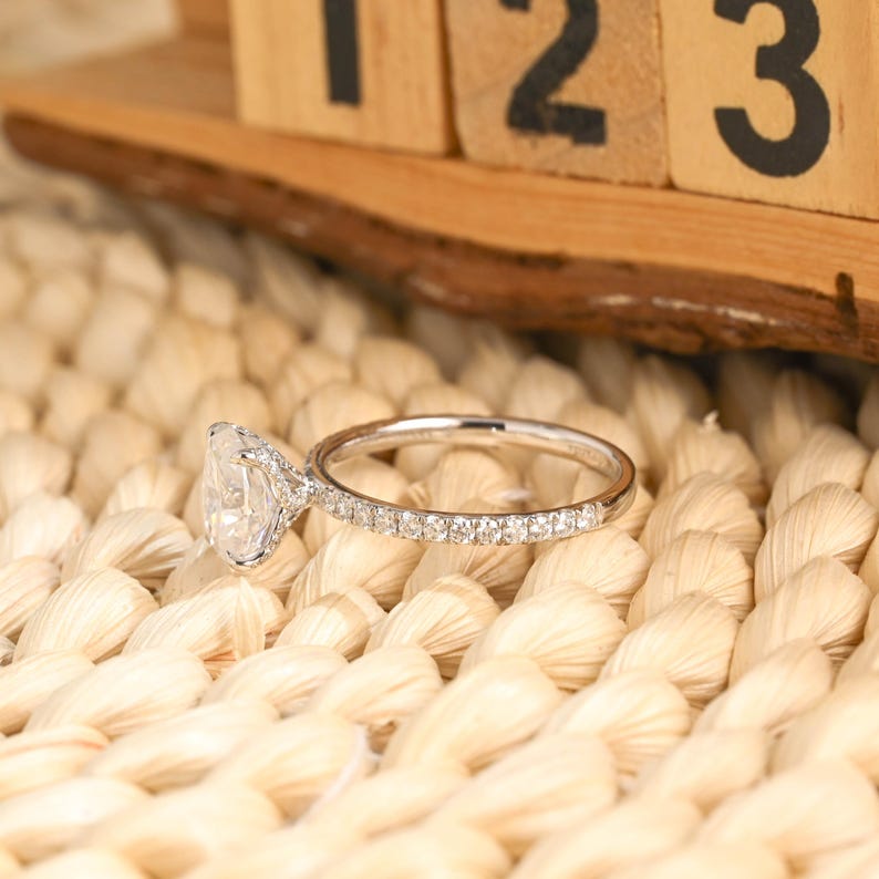 Marquise Cut Cluster Styled Lab Grown Diamond Engagement Ring