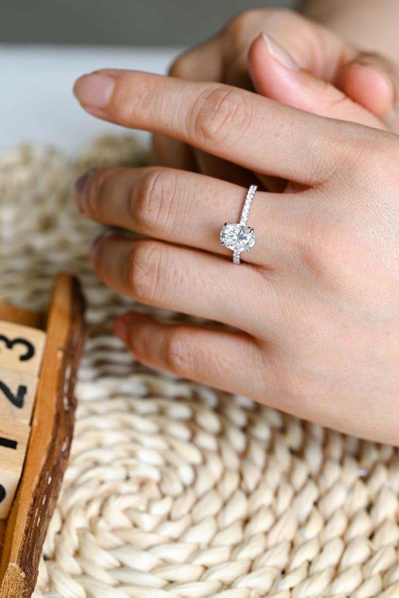 Marquise Cut Cluster Styled Lab Grown Diamond Engagement Ring