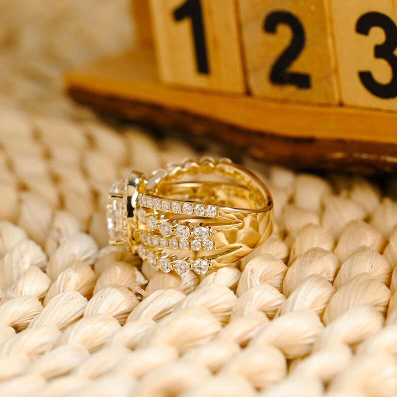 Marquise Cut Cluster Styled Lab Grown Diamond Engagement Ring