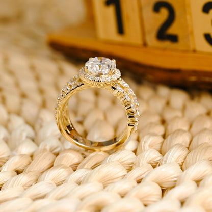 Marquise Cut Cluster Styled Lab Grown Diamond Engagement Ring