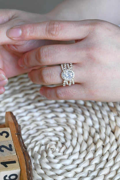 Marquise Cut Cluster Styled Lab Grown Diamond Engagement Ring