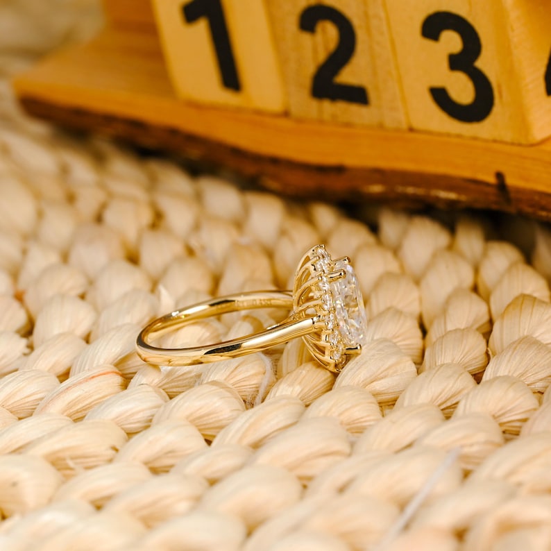 Marquise Cut Cluster Styled Lab Grown Diamond Engagement Ring