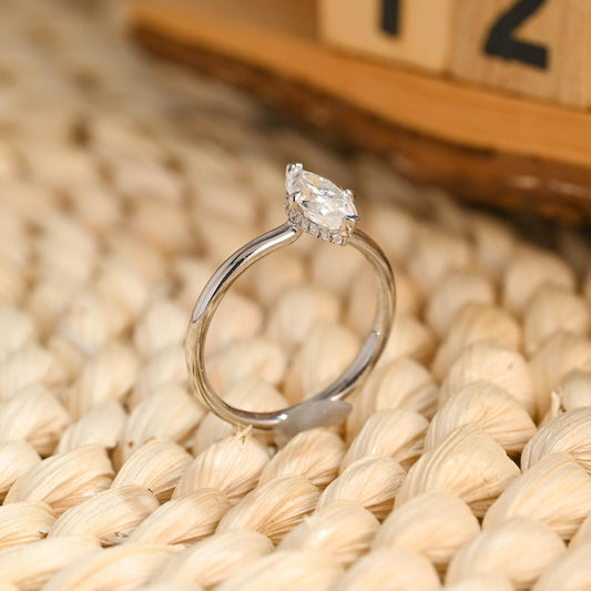 Marquise Cut Cluster Styled Lab Grown Diamond Engagement Ring