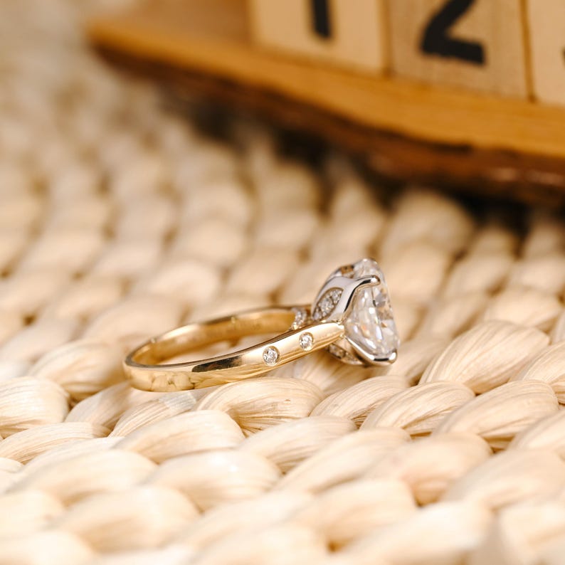 Marquise Cut Cluster Styled Lab Grown Diamond Engagement Ring