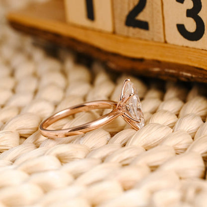 Marquise Cut Cluster Styled Lab Grown Diamond Engagement Ring