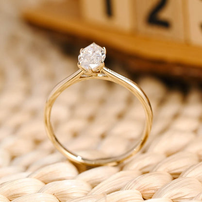 Marquise Cut Cluster Styled Lab Grown Diamond Engagement Ring
