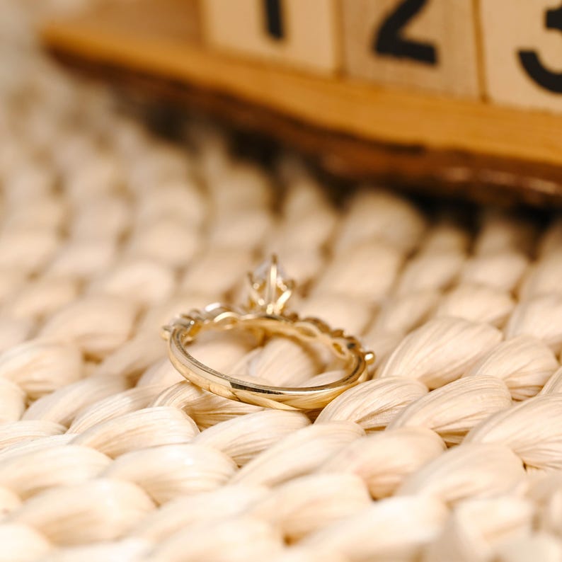 Marquise Cut Cluster Styled Lab Grown Diamond Engagement Ring
