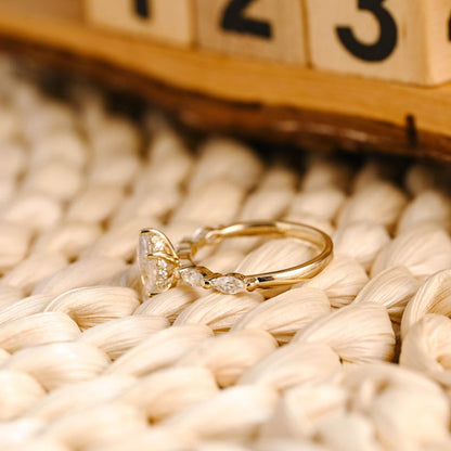 Marquise Cut Cluster Styled Lab Grown Diamond Engagement Ring