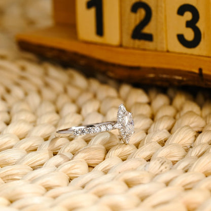 Marquise Cut Cluster Styled Lab Grown Diamond Engagement Ring