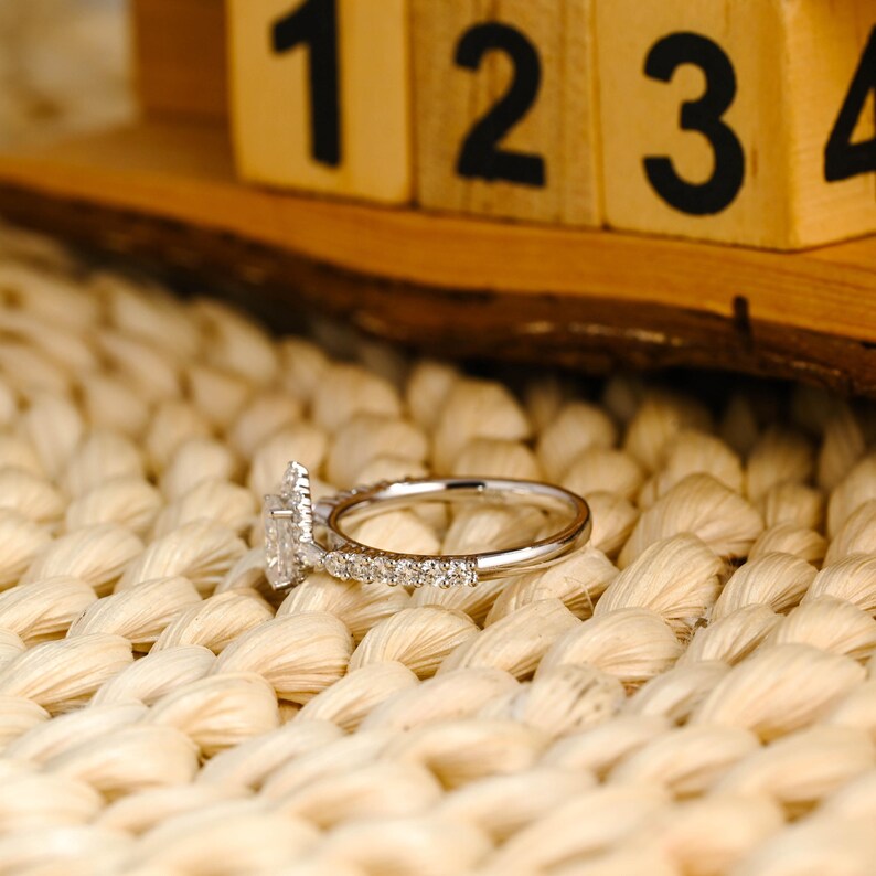 Marquise Cut Cluster Styled Lab Grown Diamond Engagement Ring