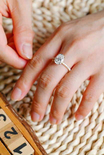 Marquise Cut Cluster Styled Lab Grown Diamond Engagement Ring