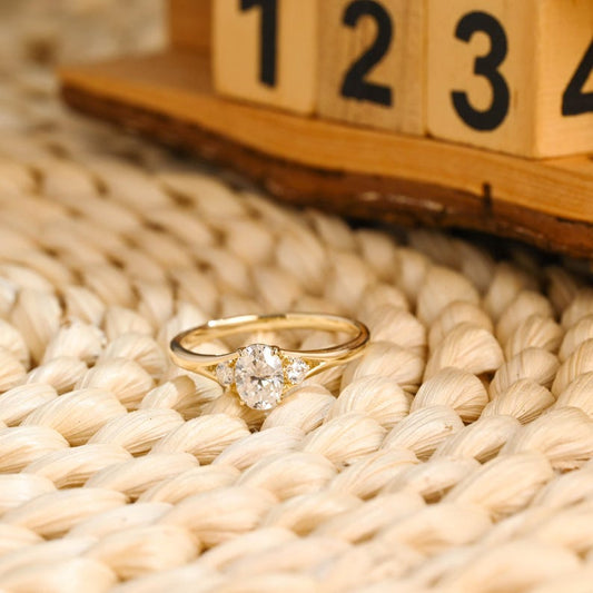 Marquise Cut Cluster Styled Lab Grown Diamond Engagement Ring