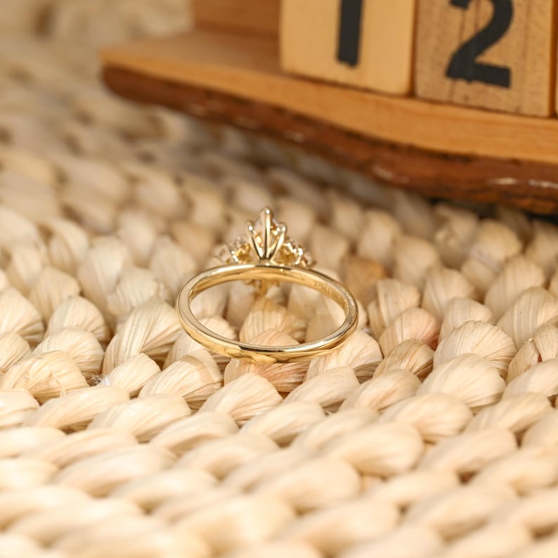 Marquise Cut Cluster Styled Lab Grown Diamond Engagement Ring