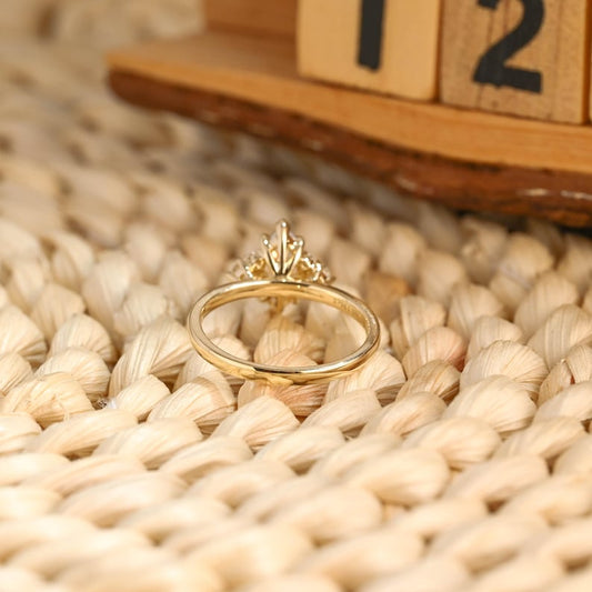 Marquise Cut Cluster Styled Lab Grown Diamond Engagement Ring