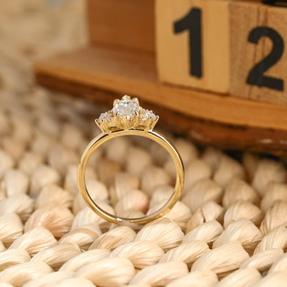 Marquise Cut Cluster Styled Lab Grown Diamond Engagement Ring