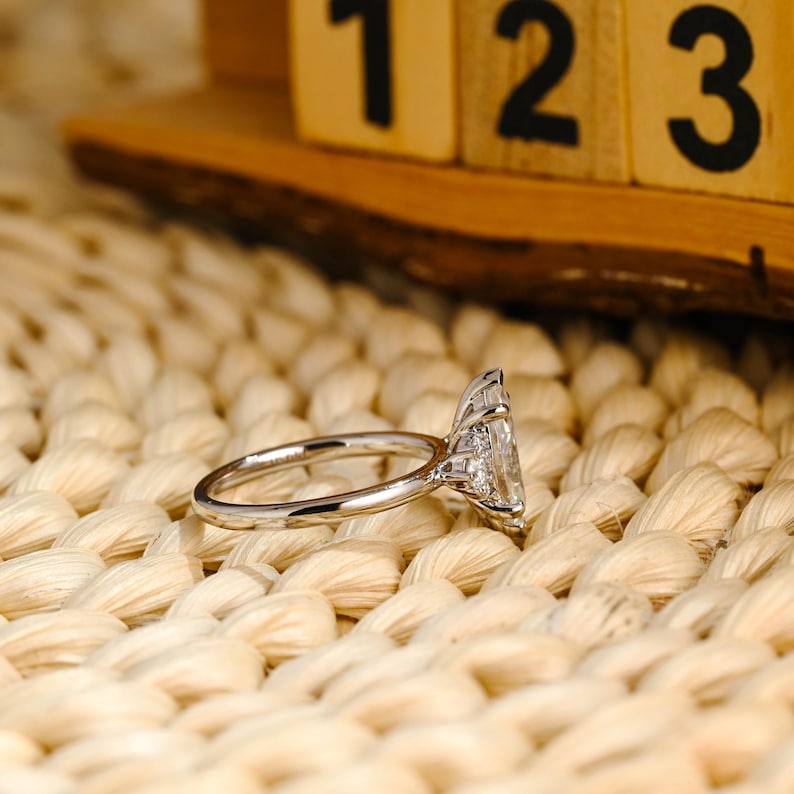 Marquise Cut Cluster Styled Lab Grown Diamond Engagement Ring