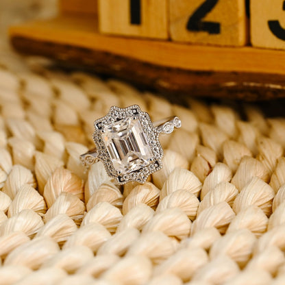 Marquise Cut Cluster Styled Lab Grown Diamond Engagement Ring
