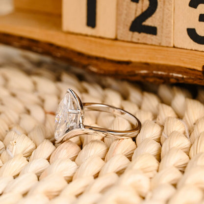 Marquise Cut Cluster Styled Lab Grown Diamond Engagement Ring