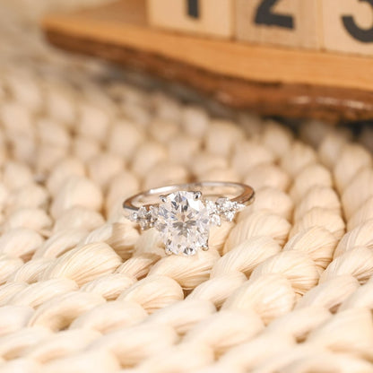 Marquise Cut Cluster Styled Lab Grown Diamond Engagement Ring