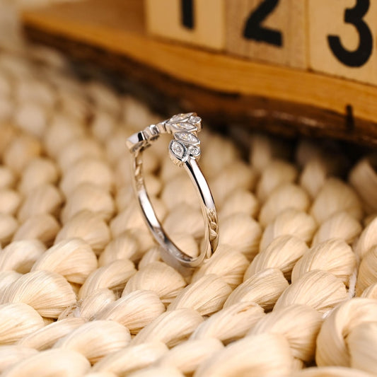 Marquise Cut Cluster Styled Lab Grown Wedding Band