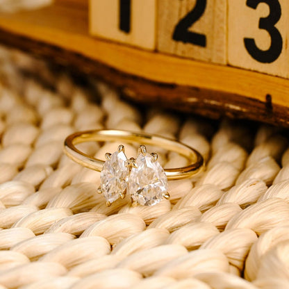 Marquise Cut Cluster Styled Lab Grown Diamond Engagement Ring