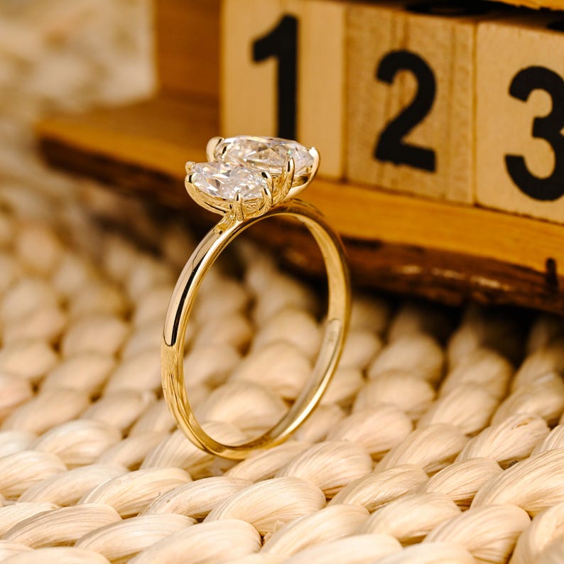Marquise Cut Cluster Styled Lab Grown Diamond Engagement Ring