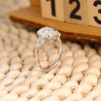 Marquise Cut Cluster Styled Lab Grown Diamond Engagement Ring
