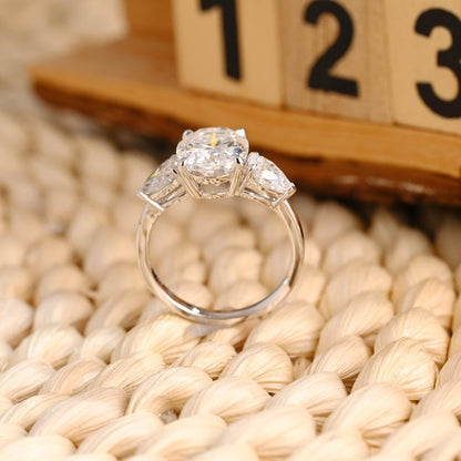 Marquise Cut Cluster Styled Lab Grown Diamond Engagement Ring
