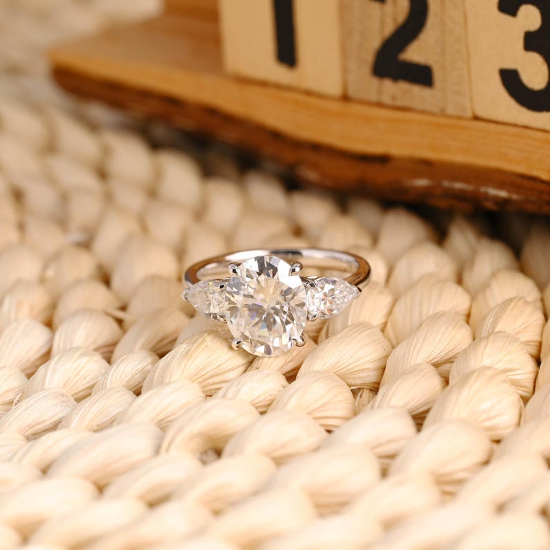 Marquise Cut Cluster Styled Lab Grown Diamond Engagement Ring