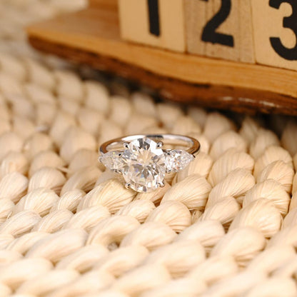 Marquise Cut Cluster Styled Lab Grown Diamond Engagement Ring
