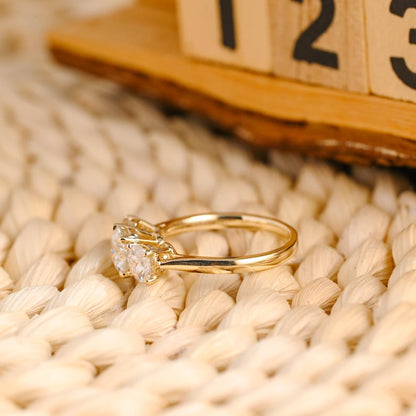 Marquise Cut Cluster Styled Lab Grown Diamond Engagement Ring