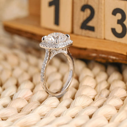 Marquise Cut Cluster Styled Lab Grown Diamond Engagement Ring