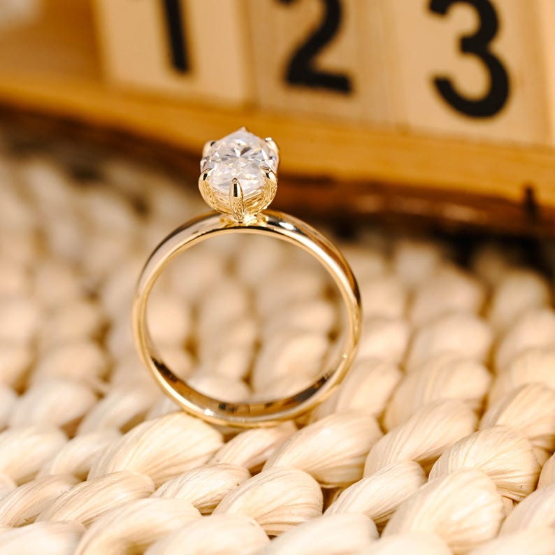 Marquise Cut Cluster Styled Lab Grown Diamond Engagement Ring