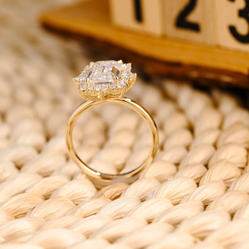 Marquise Cut Cluster Styled Lab Grown Diamond Engagement Ring