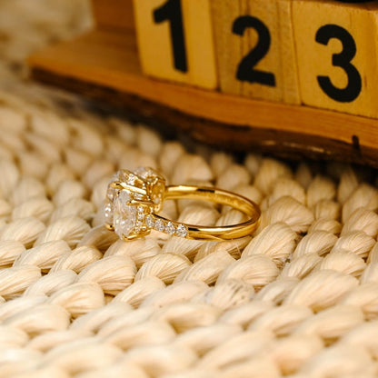 Marquise Cut Cluster Styled Lab Grown Diamond Engagement Ring