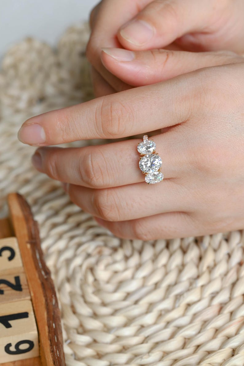 Marquise Cut Cluster Styled Lab Grown Diamond Engagement Ring