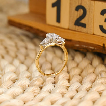 Marquise Cut Cluster Styled Lab Grown Diamond Engagement Ring