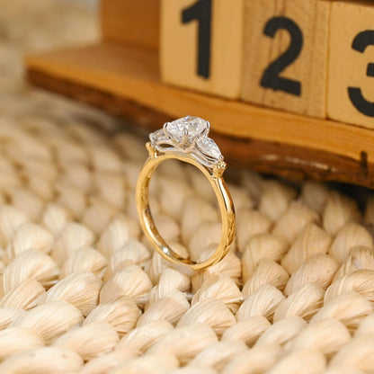 Marquise Cut Cluster Styled Lab Grown Diamond Engagement Ring