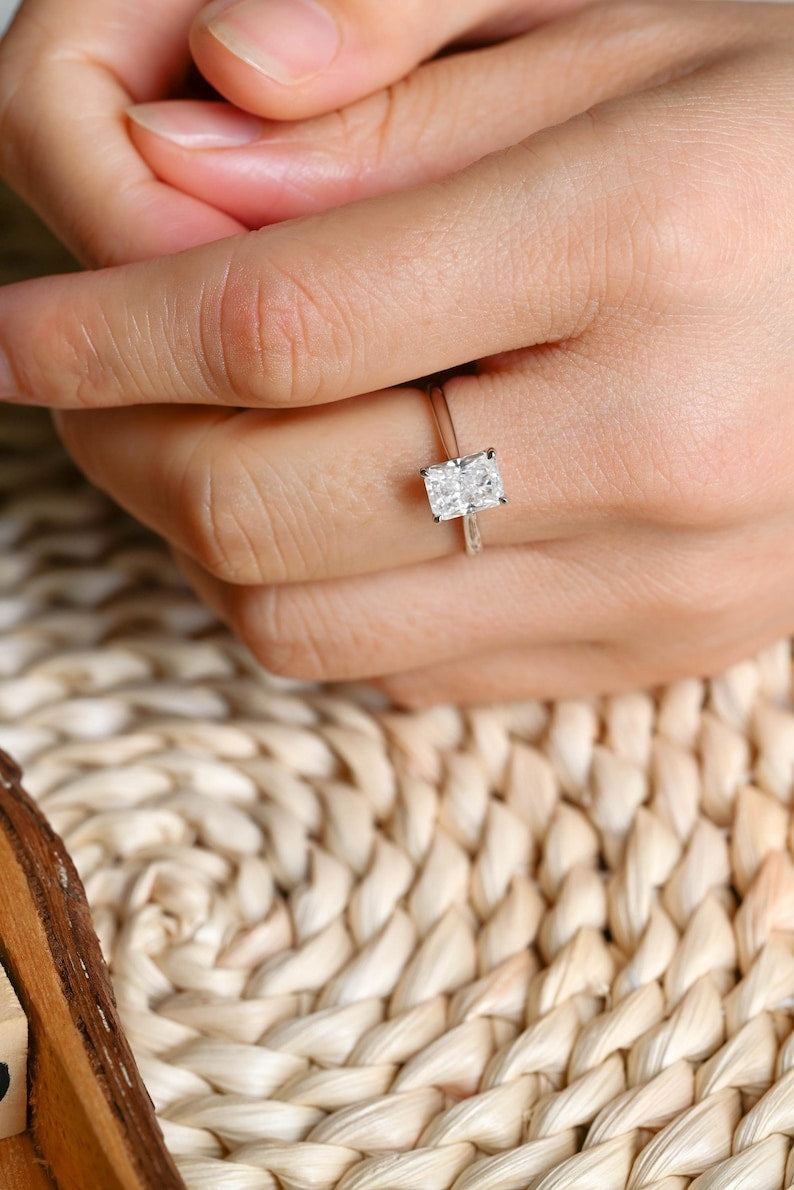 Marquise Cut Cluster Styled Lab Grown Diamond Engagement Ring