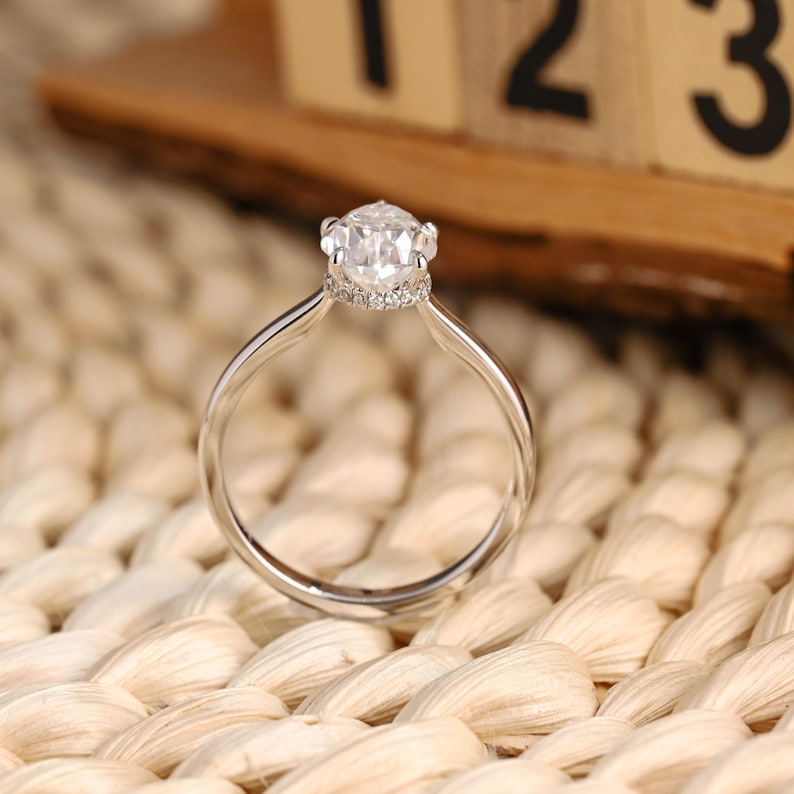 Marquise Cut Cluster Styled Lab Grown Diamond Engagement Ring