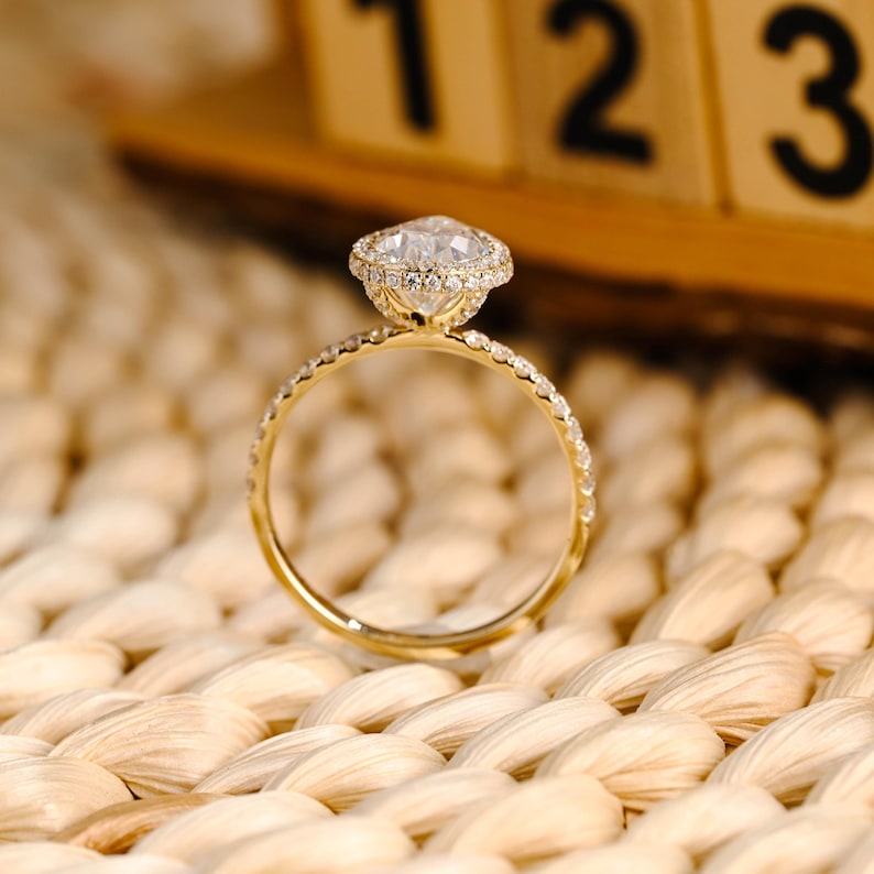 Marquise Cut Cluster Styled Lab Grown Diamond Engagement Ring
