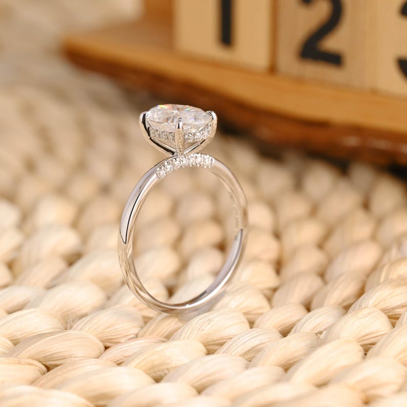 Marquise Cut Cluster Styled Lab Grown Diamond Engagement Ring