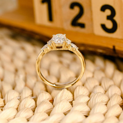 Marquise Cut Cluster Styled Lab Grown Diamond Engagement Ring