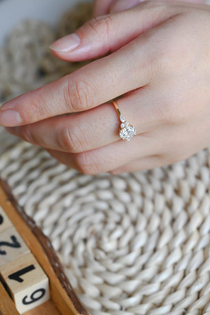 Marquise Cut Cluster Styled Lab Grown Diamond Engagement Ring